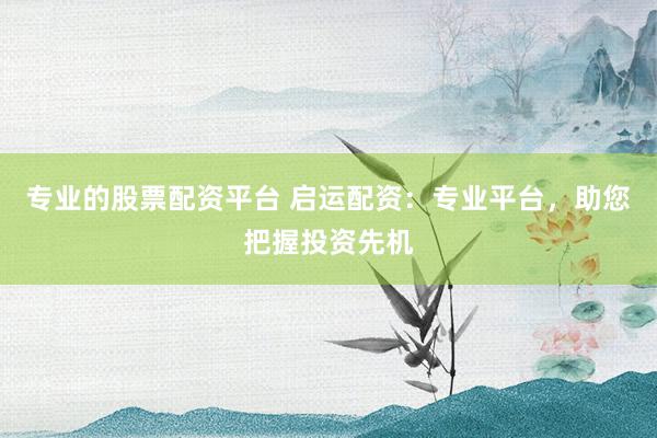 专业的股票配资平台 启运配资：专业平台，助您把握投资先机