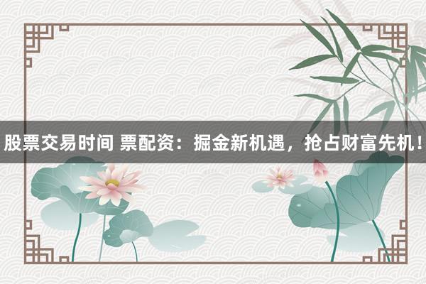 股票交易时间 票配资：掘金新机遇，抢占财富先机！